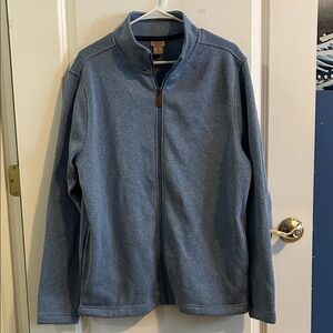 Classic Blue Zip-Up Sweater for Men